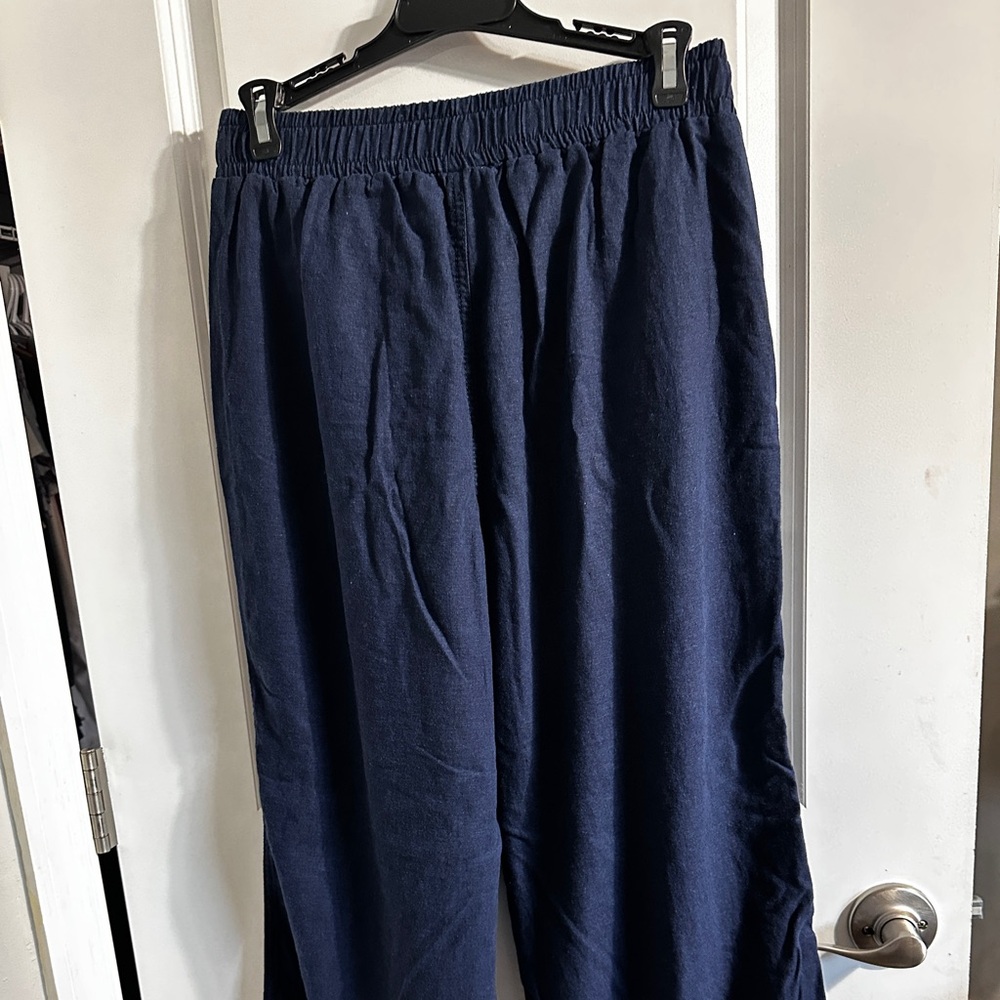 Briggs Women’s Linen Blend Pants – Size M – Navy Blue - Picture 7 of 7